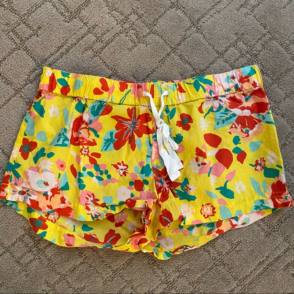 J. Crew Yellow Floral Pajama Shorts
